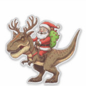 Sticker Santa Riding Dinosaur T-Rex (Devant)