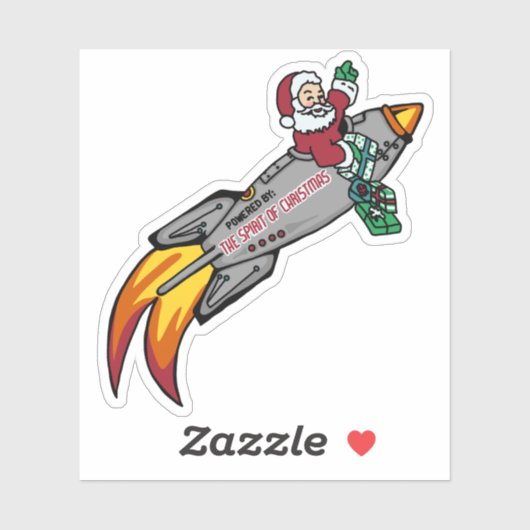 Sticker Santa's Rocket Ship (Feuille)