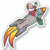 Sticker Santa's Rocket Ship (Devant)