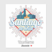 Sticker Santiago de Chile City Vacances Rétro Skyline (Feuille)
