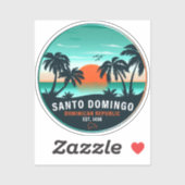 Sticker Santo Domingo République dominicaine Retro Sunset (Feuille)