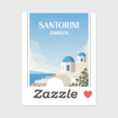 Sticker Santorin Grèce (Feuille)