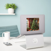 Sticker sapin de Noël (Ordinateur portable sur le bureau)