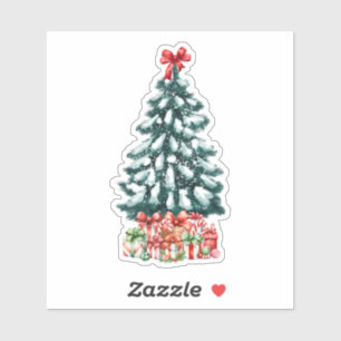 Sticker Sapin de Noël enneigé