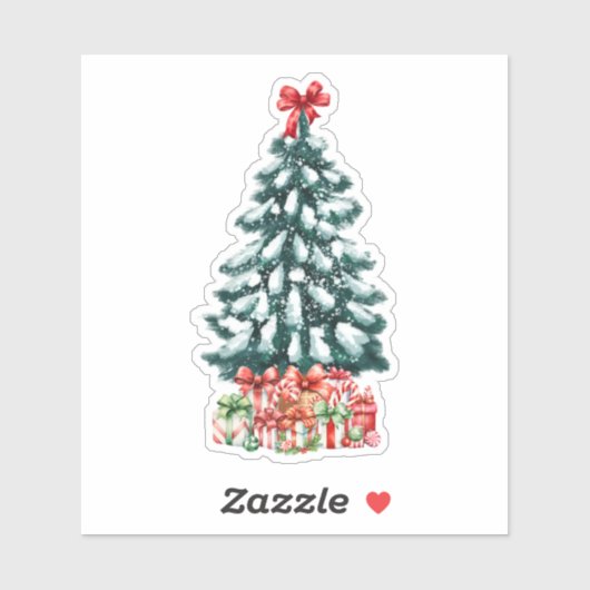 Sticker Sapin de Noël enneigé (Feuille)