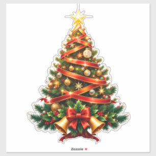 Sticker Sapin de Noël magnifiquement décoré