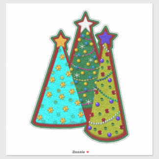 Sticker Sapins de Noël Fantaisistes de Style Faux Felt