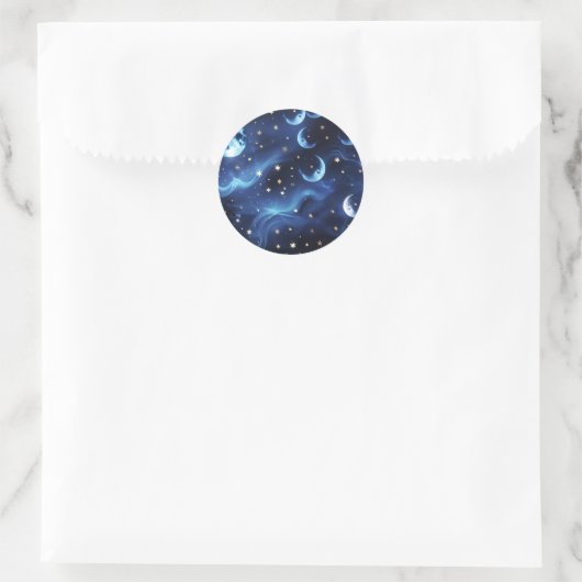 Sticker - Sapphire Blue Celestial Moon Design (Sac)