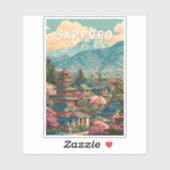 Sticker Sapporo Japan Travel Art Vintage (Feuille)