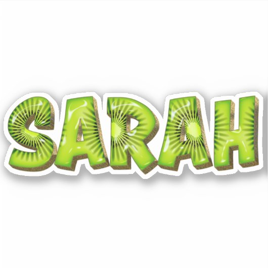 Sticker Sarah Name Kiwi Design (Devant)