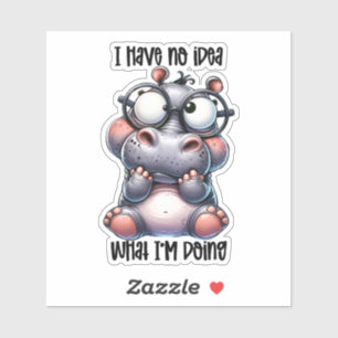 Sticker sarcasme d'hippo insensé