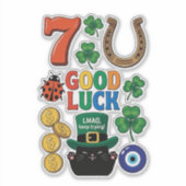 Sticker Sarcastic black cat  and Lucky charms (Devant)