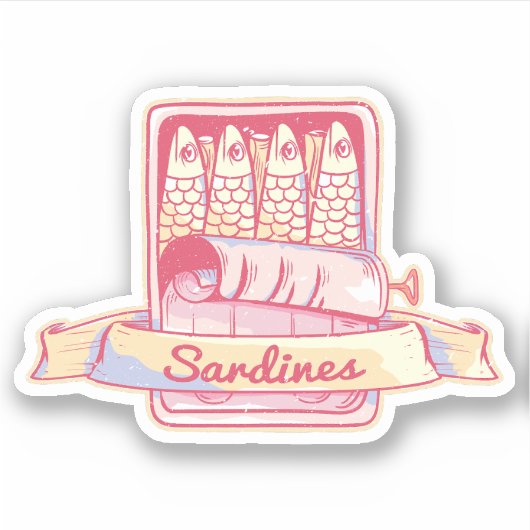 Sticker Sardines dans une boîte (Devant)