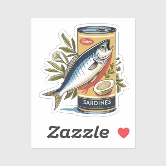 Sticker Sardines en conserve (Feuille)