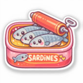 Sticker Sardines Mignonnes Peuvent Rose Orange (Recto)