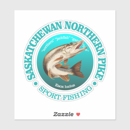 Sticker Saskatchewan Pike Fishing (Feuille)