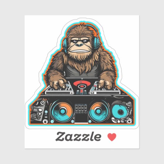 Sticker Sasquatch DJ Vinyl (Feuille)