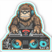 Sticker Sasquatch DJ Vinyl (Devant)