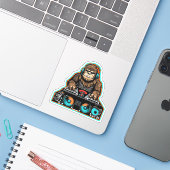 Sticker Sasquatch DJ Vinyl (Ordinateur portable avec iPhone)
