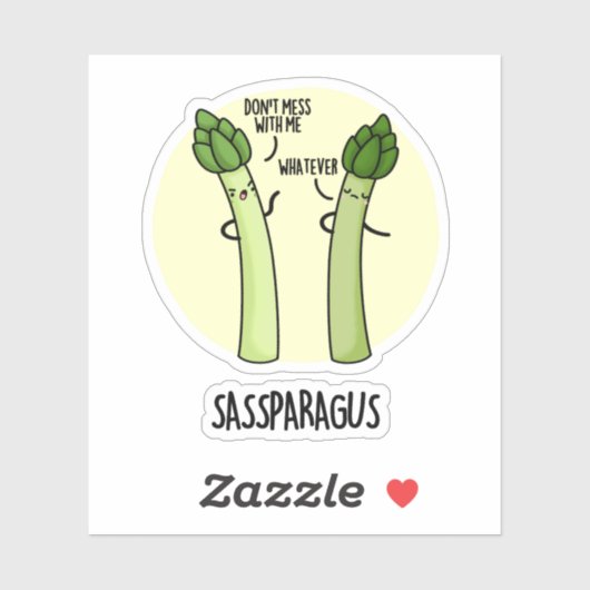Sticker Sassparagus Funny Asparagus Vegetable Pun (Feuille)