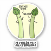 Sticker Sassparagus Funny Asparagus Vegetable Pun (Devant)