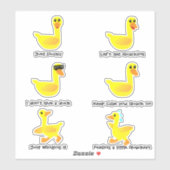 Sticker Sassy Cute Sarcastic Duck Humor (Feuille)