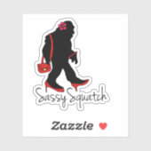 Sticker Sassy Squatch, Bigfoot, Yeti, Sasquatch (Feuille)