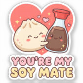 Sticker Sauce de soja Funny Dumpling Tu es mon pote de soj (Recto)