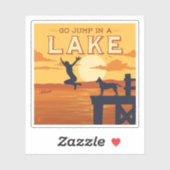 Sticker Sauter Sur Un Lac (Feuille)