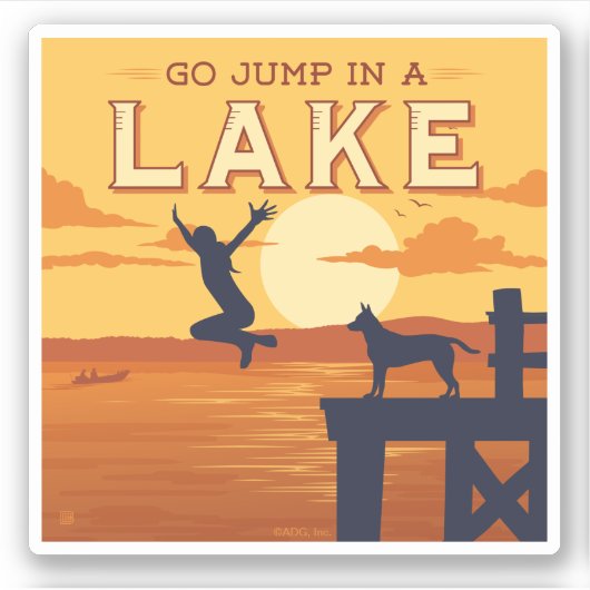 Sticker Sauter Sur Un Lac (Devant)