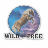 Sticker Sauvage et libre - Mustang (Devant)
