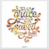 Sticker Sauvé par la Grâce (Feuille)