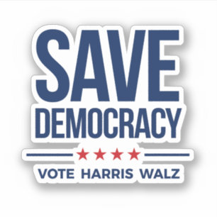 Sticker SAUVER LA DÉMOCRATIE - Vote Harris Walz