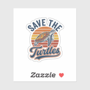Sticker Sauver les tortues Design de T-Shirt de Tortue de