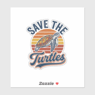 Sticker Sauver les tortues Design de T-Shirt vintage de to