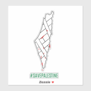 Sticker Sauvez la Palestine saignant carte Palestine Liber
