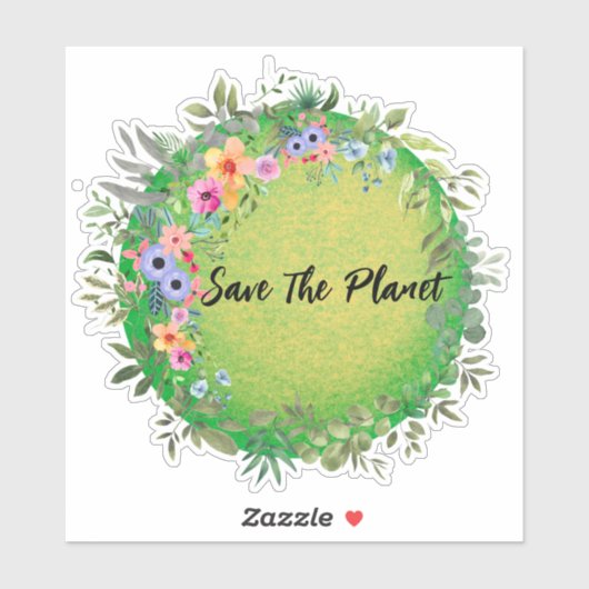 Sticker Sauvez La Planète (Feuille)