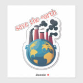 Sticker Sauvez la Terre (Feuille)