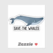 Sticker Sauvez les baleines (Feuille)