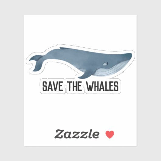 Sticker Sauvez les baleines (Feuille)