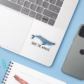 Sticker Sauvez les baleines (Ordinateur portable avec iPhone)