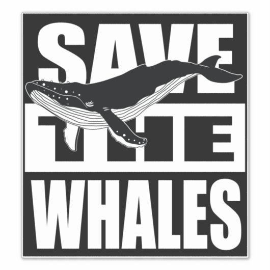 Sticker Sauvez Les Baleines (Devant)