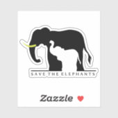 Sticker Sauvez les éléphants (Feuille)