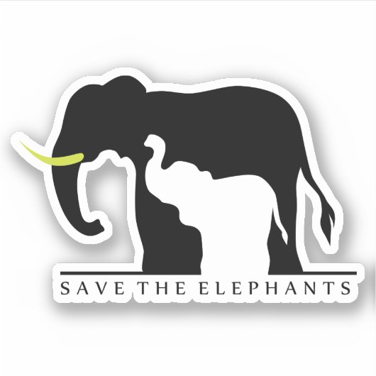 Sticker Sauvez les éléphants (Devant)