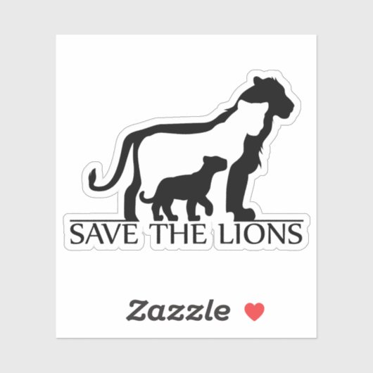 Sticker Sauvez les lions (Feuille)