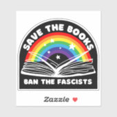 Sticker Sauvez les livres Interdire les fascistes anti-cen (Feuille)