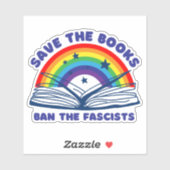 Sticker Sauvez les livres Interdire les fascistes anti-cen (Feuille)