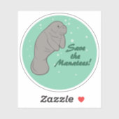 Sticker Sauvez les Manatees ! (Feuille)