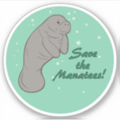 Sticker Sauvez les Manatees ! (Devant)