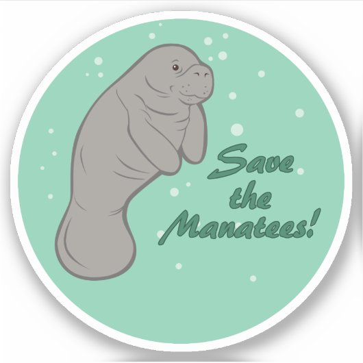 Sticker Sauvez les Manatees ! (Devant)